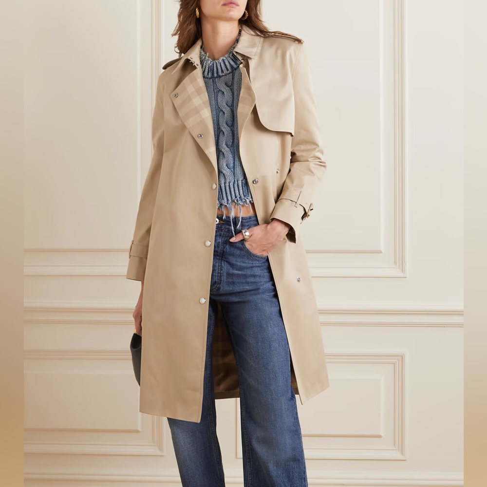 Burberry Sandridge belted cotton-gabardine trench coat 6 8 brand new AUTHENTIC